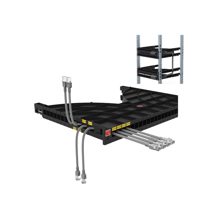 Mensola Gestione Cavi su Rack 19" 24 Porte P.600 mm