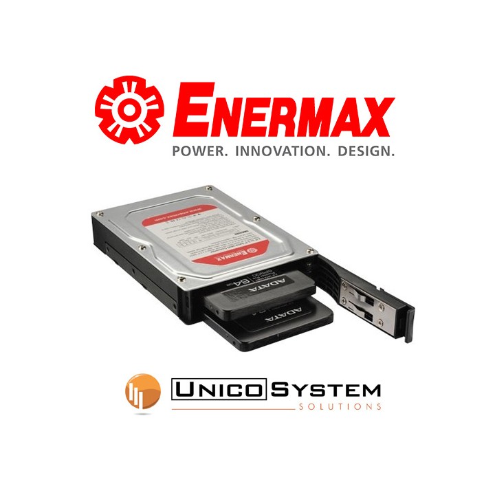 Mobile rack da 3,5" per 2 dischi da 2,5" RAID 0/1 - Nero EMK3203