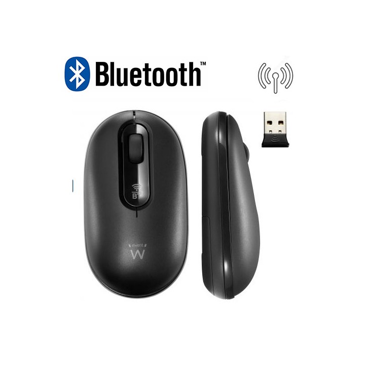 Mouse Dual-Mode Bluetooth e Wireless 2.4 GHz Nero USB-A receiver