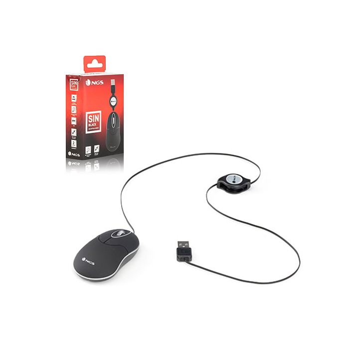 Mouse mini Ottico 1000dpi - Cavo retrattile