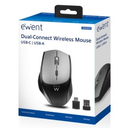 Mouse Wireless EW3245: Silenzioso, Ergonomico e con Doppia Connessione USB-A/C