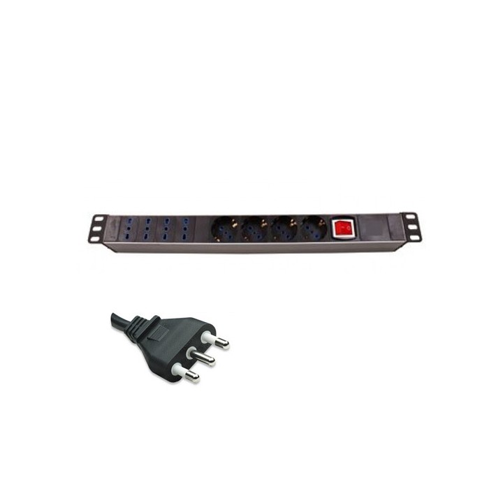 Multipresa 8 posti da Rack 19'' con interruttore