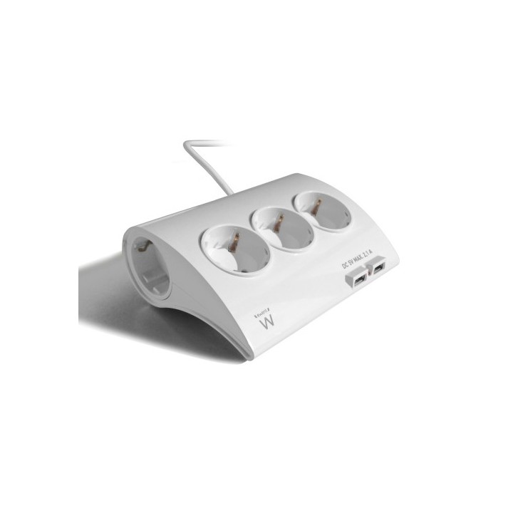 Multipresa da tavolo 5 prese schuko e 2 porte USB 2,1A EW3935