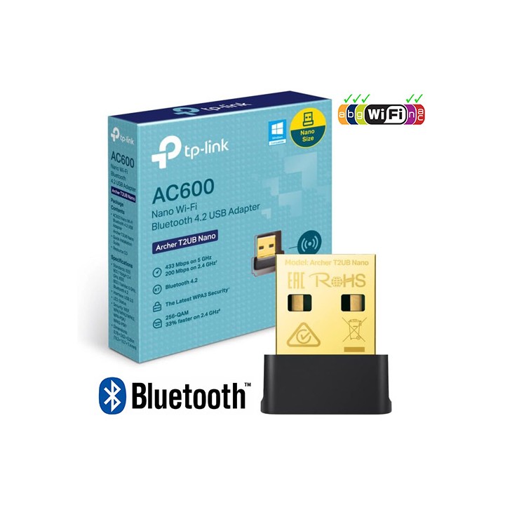 Nano Scheda di Rete Wireless AC600 + Bluetooth 4.2 USB