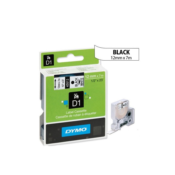 Nastri standard D1 12mmx7m nero/bianco DYMO S0720530A