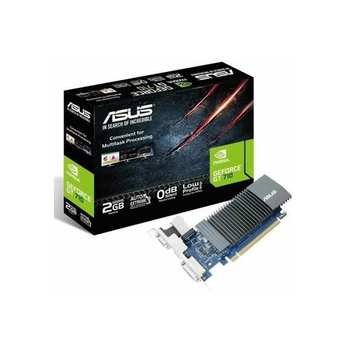 nVidia GT 710 PCI-E, DVI HDMI VGA passiva 2GB + Low Profile