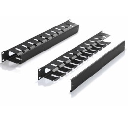 Pannello Guidacavi 1U con coperchio nero armadi Rack 19"