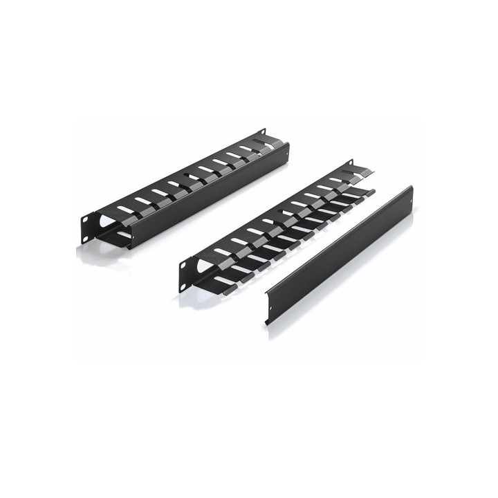 Pannello Guidacavi 1U con coperchio nero armadi Rack 19"