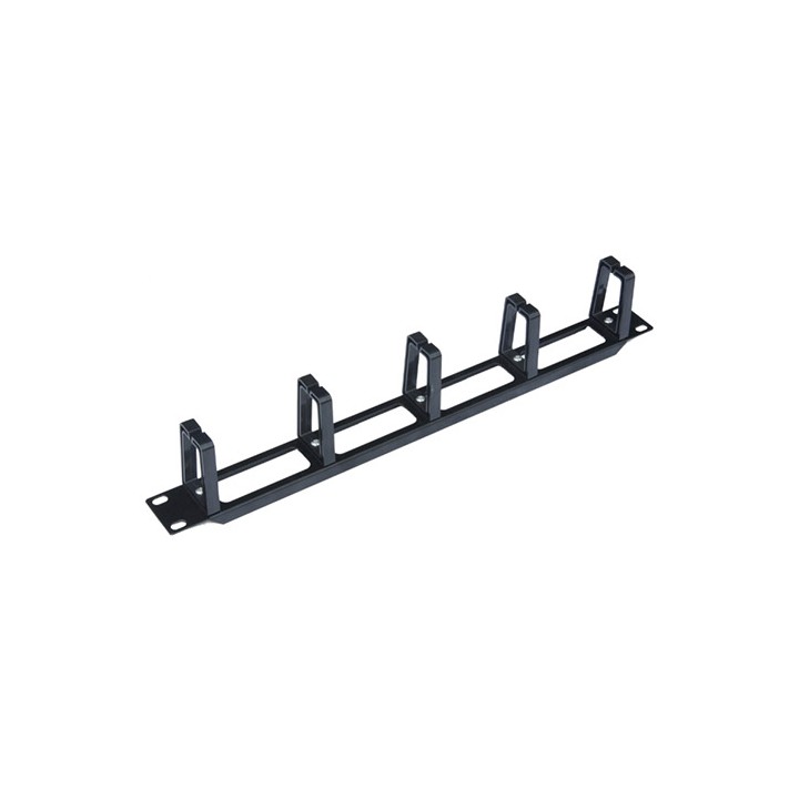 Pannello Passacavi 5 Anelli per armadi Rack 19" Nero