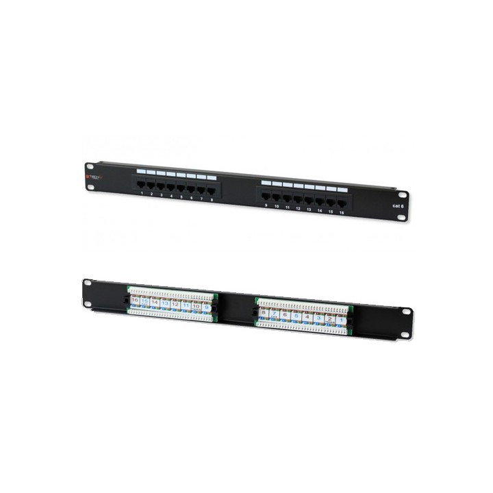 Pannello Patch 16 Porte RJ45 UTP CAT. 6 19"