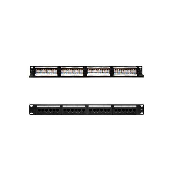Pannello Patch 24 Porte RJ45 UTP CAT. 6 19"