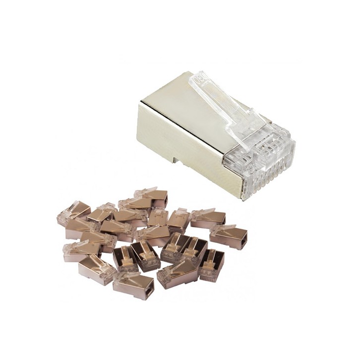 PLUG di rete RJ45 UTP CAT5 Schermati Confezione da 50 pezzi