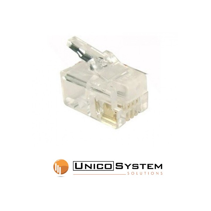PLUG Telefonico RJ11 6poli 4contatti conf. da 20 pezzi