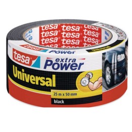 Potente nastro adesivo telato multiuso, 25m x 50mm, nero