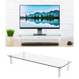 Ripiano Universale in Vetro Trasparente per Monitor Laptop Notebook