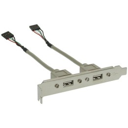 Staffa PCI, 2 porta USB 2.0 esterne, 2x IDC 5 pin femmina interna, 15cm