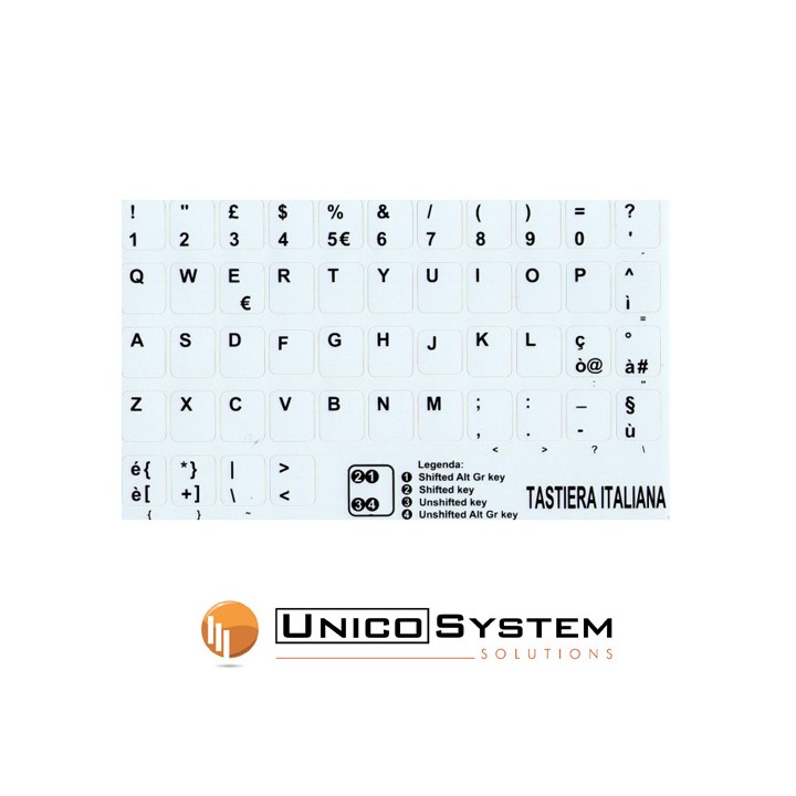 Sticker Tastiera White Italiana Cambio layout