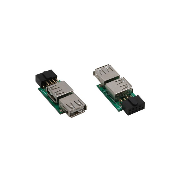 Adattatore USB 2.0 per connessioni interne, 2x femmina A a IDC