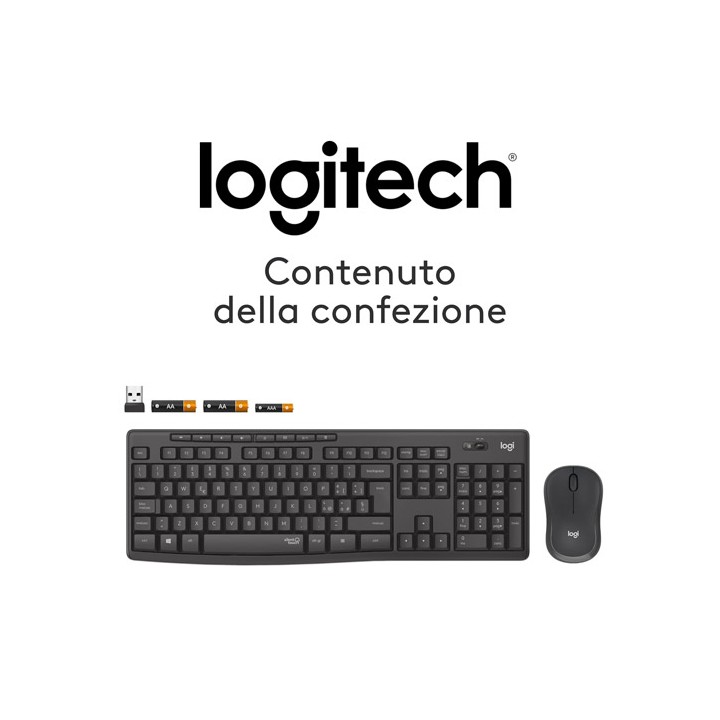 Tastiera e Mouse Silent Wireless Combo MK295 Logitech