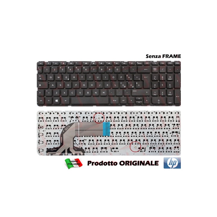 Tastiera Italiana Senza Frame HP 15-G / 15-R / 250 G3 / 255 G3 / HP COMPAQ 15-H 15-S PAVILION 15-E 15-N