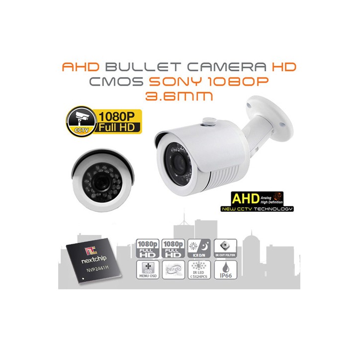 Telecamera Bullet AHD 1080p CMOS 24 LED 3.6mm UTC OSD W
