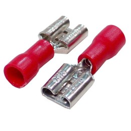 Terminale Faston femmina 6,3 mm Rosso 100pz
