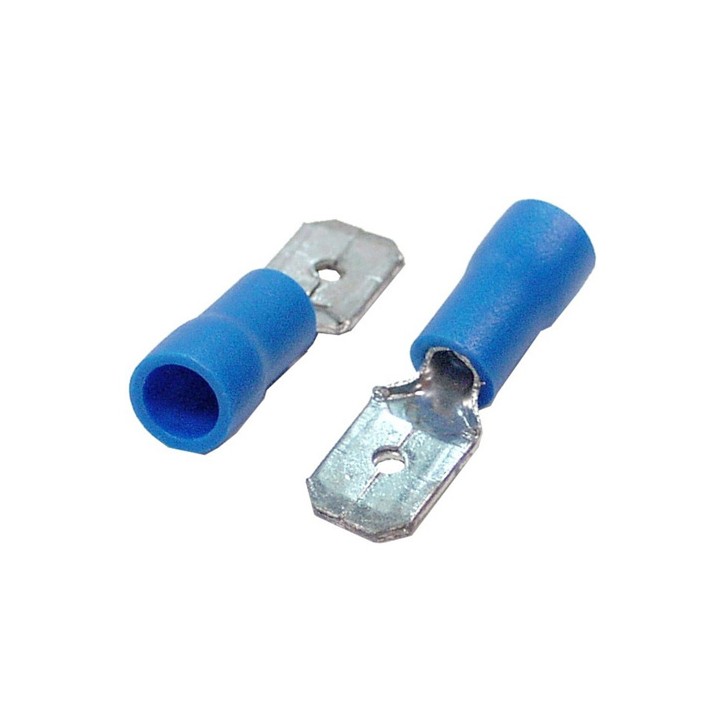 Terminale Faston maschio 6,3 mm Blu 100pz
