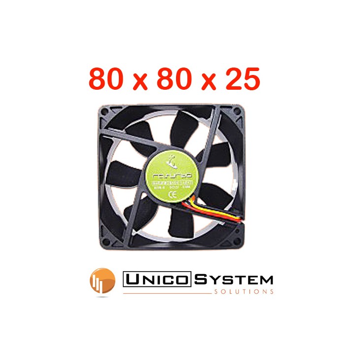 Ventola 80x80x25 12V Rasurbo 3 Pin