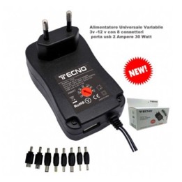 Alimentatore Regolabile AC/DC Stabilizzato 2500mA 30Watt