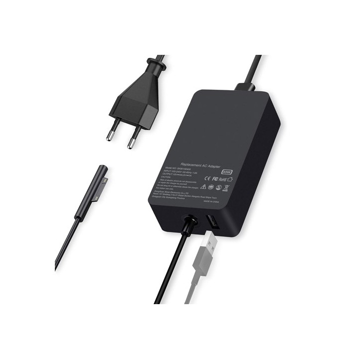 Alimentatore Surface PRO 65Watt  9/8/7/6/5/4/3/X Surface Go 3/2 Surface Laptop 4/3/2