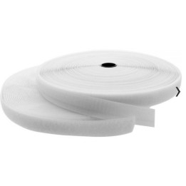 Banda in velcro tagliabile a misura, rotolo da 25m, larghezza 25mm, bianco