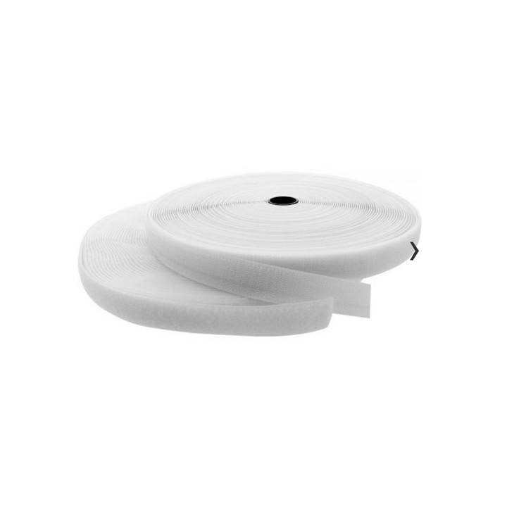 Banda in velcro tagliabile a misura, rotolo da 25m, larghezza 25mm, bianco