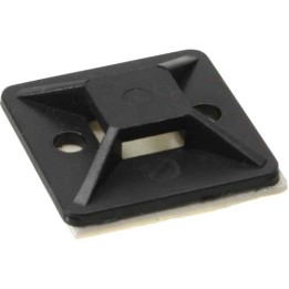 Basette autoadesive 20x20mm per fascette da 4,8mm, colore nero, 10pz