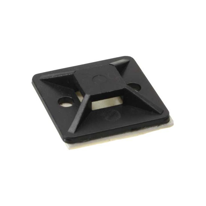 Basette autoadesive 20x20mm per fascette da 4,8mm, colore nero, 10pz