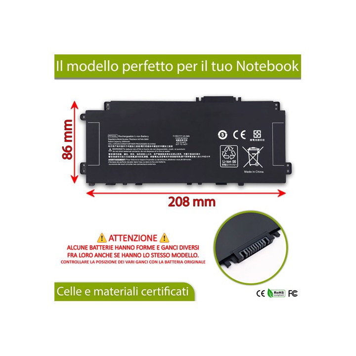 Batteria HP PP03XL - montaggio escluso