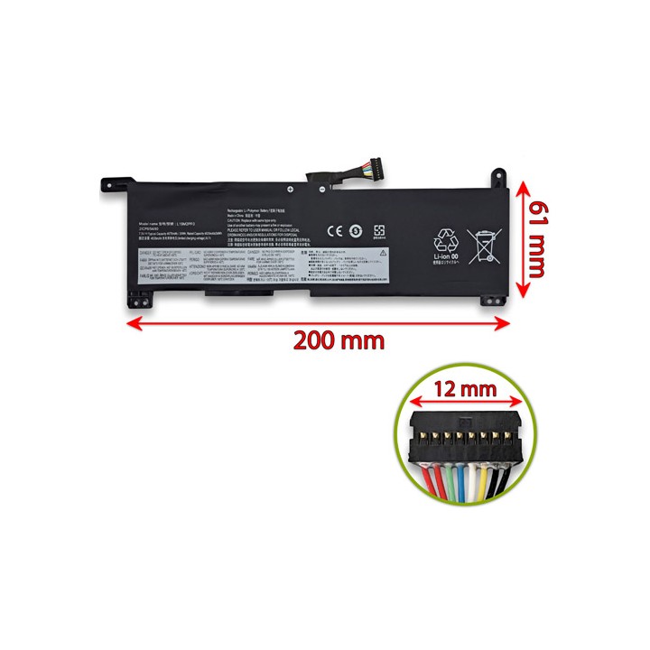 Batteria Lenovo L19M2PF0 35Wh per IdeaPad 1 / Slim 1 - Montaggio escluso.