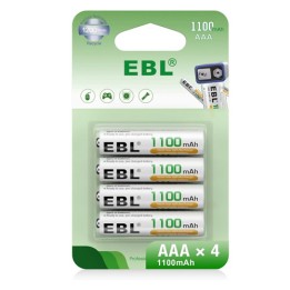Batteria Ricaricabile MiniStilo AAA 1100mAh, Confezione da 4 pezzi