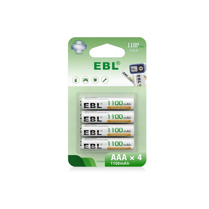 Batteria Ricaricabile MiniStilo AAA 1100mAh, Confezione da 4 pezzi
