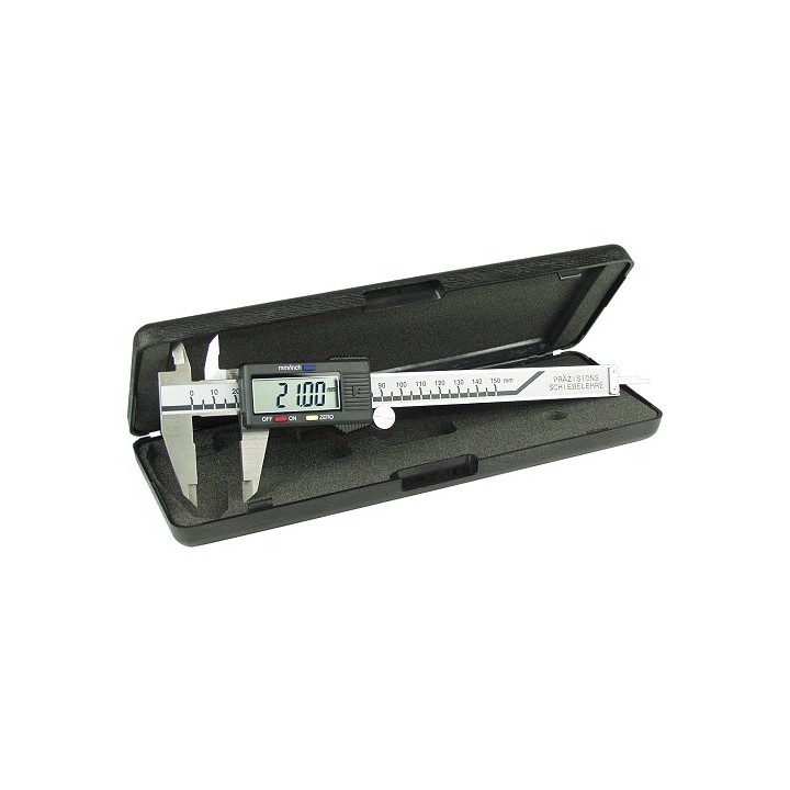 Calibro professionale con estensione massima fino a 150mm dotato di ampio Display LCD