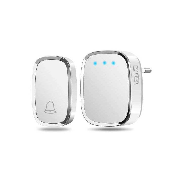 Campanello Wireless fino a 300m 1 Trasmettitore e 1 Ricevitore