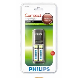 Carica Batterie + 2 Batterie Ricaricabili AA 2450mAh PHILIPS