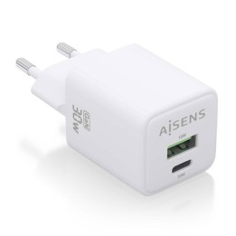 Caricabatterie 30W Gan , 1xUSB-C PD3.0 QC4.0, 1xUSB-A QC3.0, Bianco