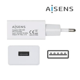 Caricabatterie USB 10W 5V/2A, Bianco