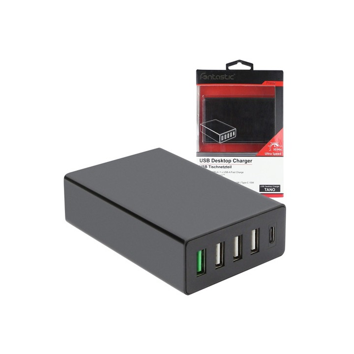 Caricatore USB a 5 porte - USB Fast Charge - TypeC