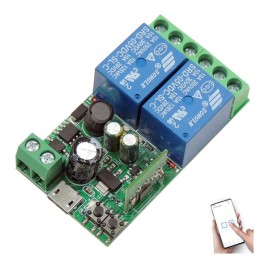 2CH Canali Dispositivo di controllo da remote WiFi con l’app Ewelink - Contatto Pulito