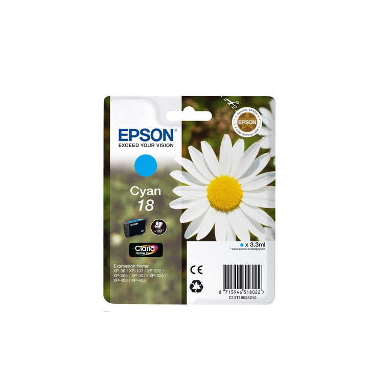 Cartuccia EPSON Serie 18 Ciano Margherita T1802