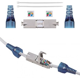 Accoppiatore Inline Toolless Schermato per Cat 6A