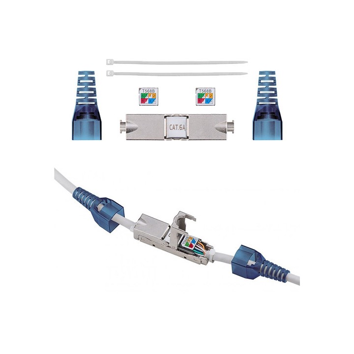 Accoppiatore Inline Toolless Schermato per Cat 6A