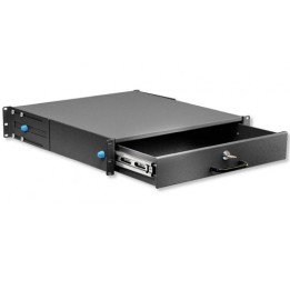 Cassetto Porta Tastiera 2U per Armadi Rack 19" con Serratura Nero