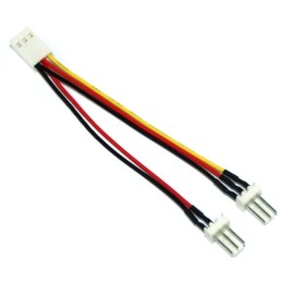 Cavo adattatore alimentazione ventole 3pin 3,5" (8,89cm) femmina a 2x 3pin (Mainboard), Supporta 2 Ventole